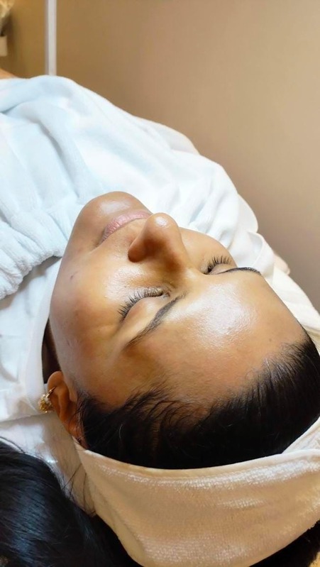 Antes hidratación facial